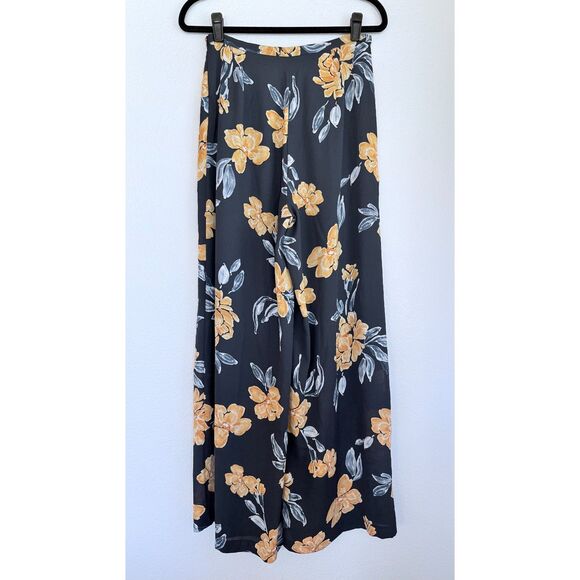 NWT Anthro Paper Crown Primrose Wide Leg Floral Pleated Pants in Blue & Yellow 8 - Picture 5 of 12